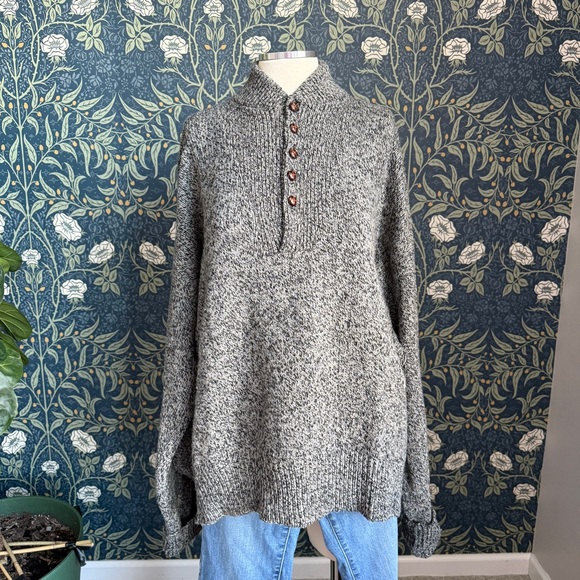 Vintage 90s Jerry Leonard Grey Marled Wool Sweater - Picture 3 of 9